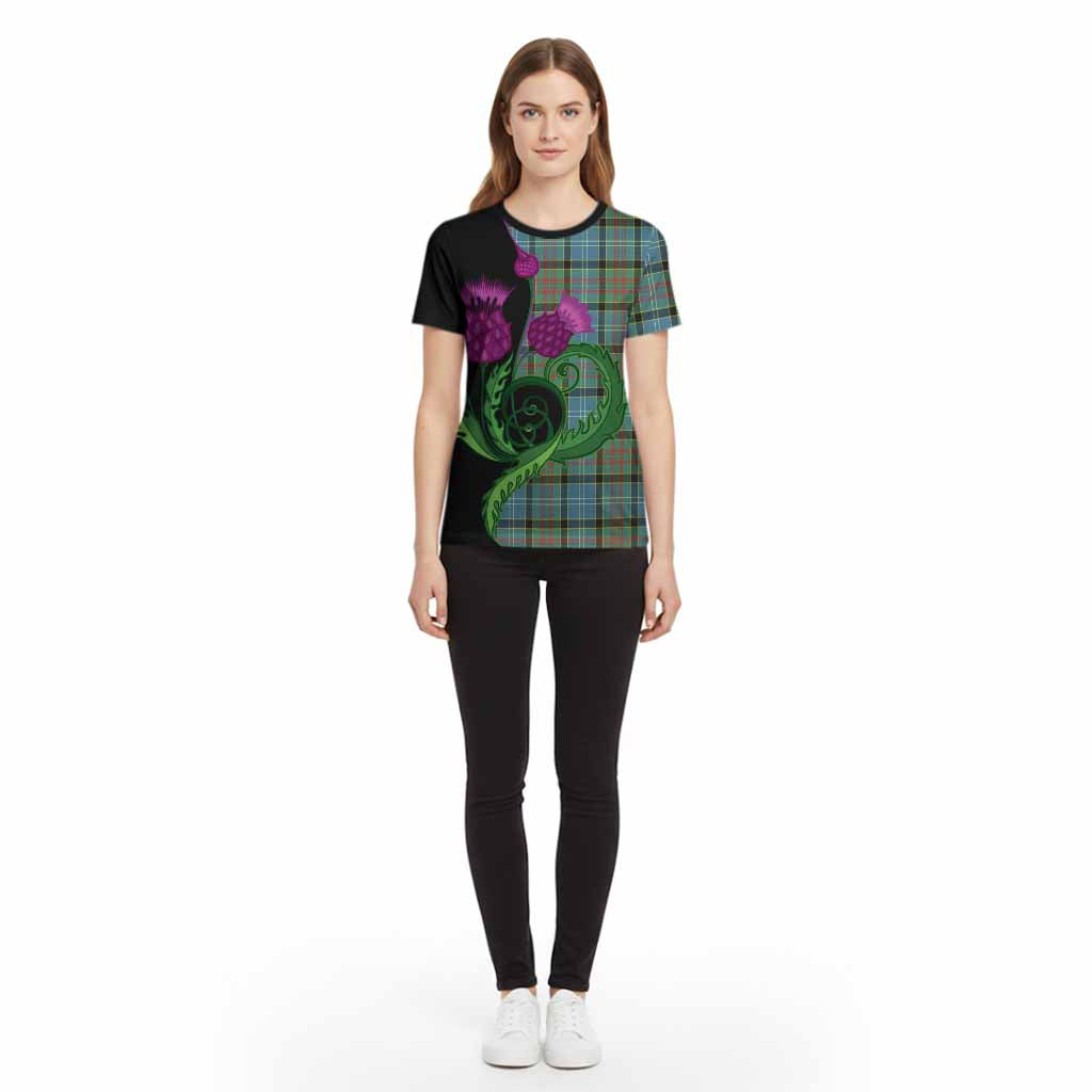 Cathcart Tartan Cotton T-shirt Traditional Scottish Thistle