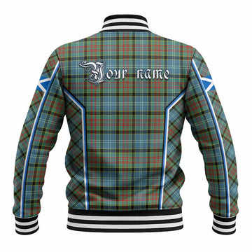 Cathcart Tartan Crest Baseball Jacket Scotland Coat of Arm Flag Style