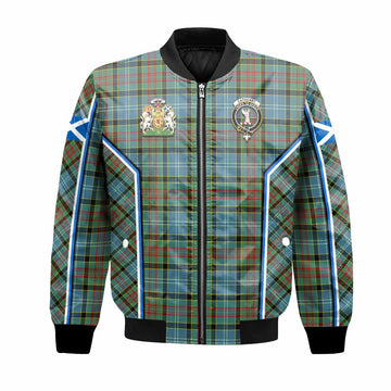 Cathcart Tartan Crest Bomber Jacket Scotland Coat of Arm Flag Style - Tartan Vibes Clothing