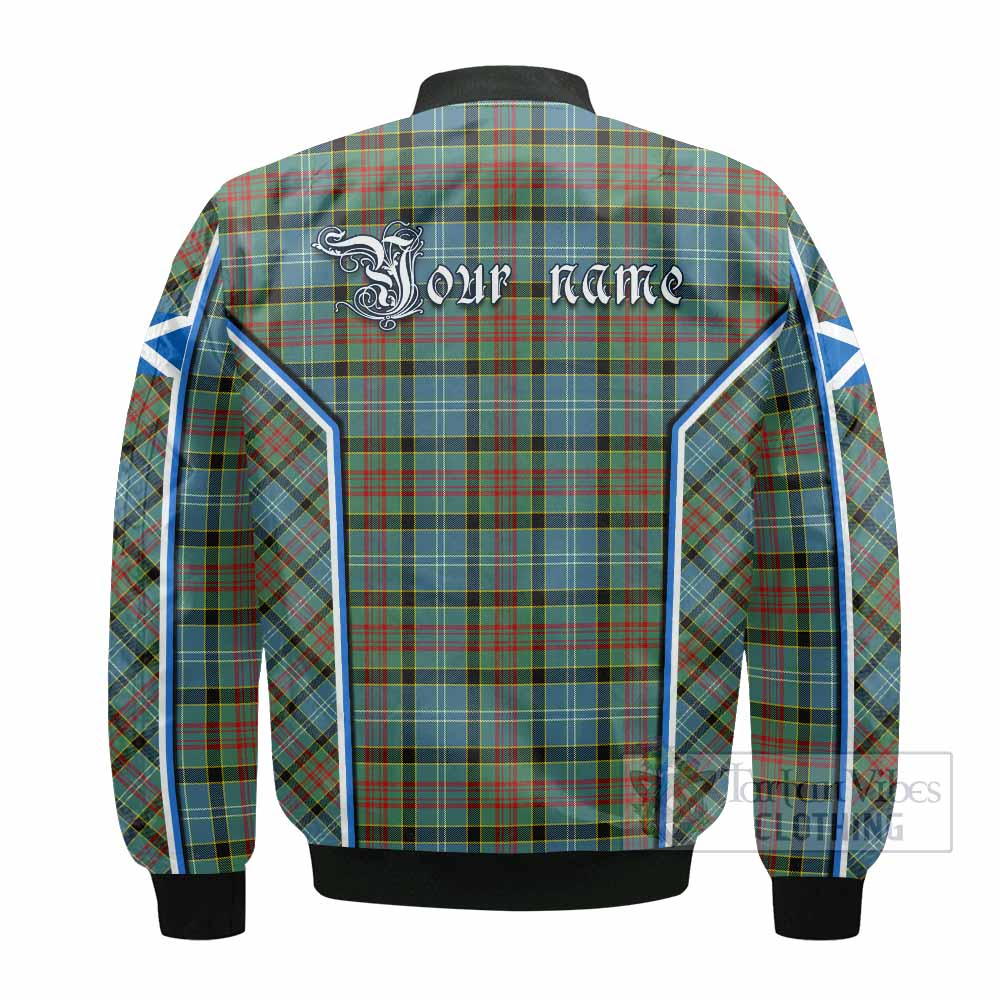 Cathcart Tartan Crest Bomber Jacket Scotland Coat of Arm Flag Style - Tartan Vibes Clothing