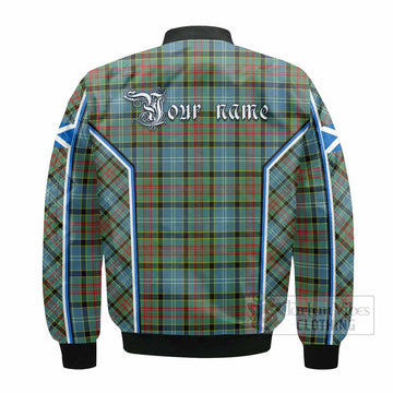 Cathcart Tartan Crest Bomber Jacket Scotland Coat of Arm Flag Style - Tartan Vibes Clothing