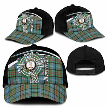 Cathcart Tartan Crest Classic Cap Scottish Thistle Celtic Cross Alba Gu Brath