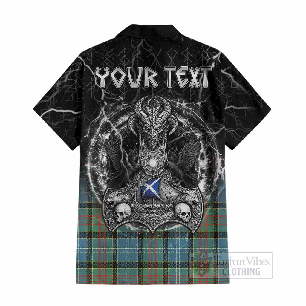 Cathcart Tartan Crest Cotton Hawaiian Shirt Celtic Odin's Raven Legacy