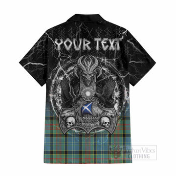 Cathcart Tartan Crest Cotton Hawaiian Shirt Celtic Odin's Raven Legacy