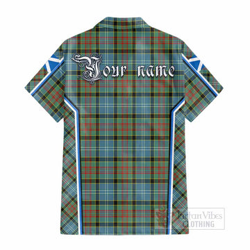 Cathcart Tartan Crest Cotton Hawaiian Shirt Scotland Coat of Arm Flag Style - Tartan Vibes Clothing
