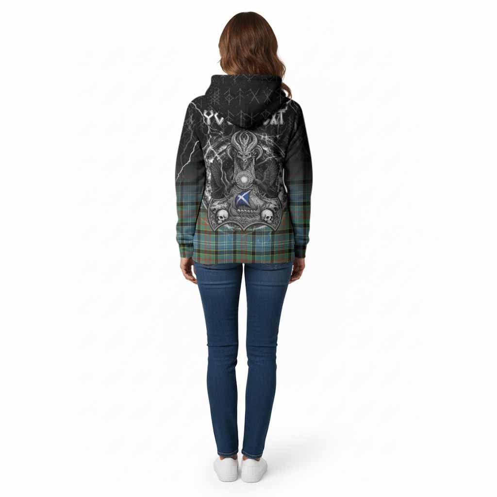 Cathcart Tartan Crest Cotton Hoodie Celtic Odin's Raven Legacy