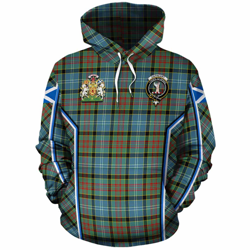 Cathcart Tartan Crest Cotton Hoodie Scotland Coat of Arm Flag Style - Tartan Vibes Clothing