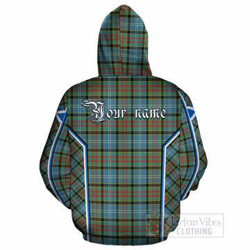 Cathcart Tartan Crest Cotton Hoodie Scotland Coat of Arm Flag Style