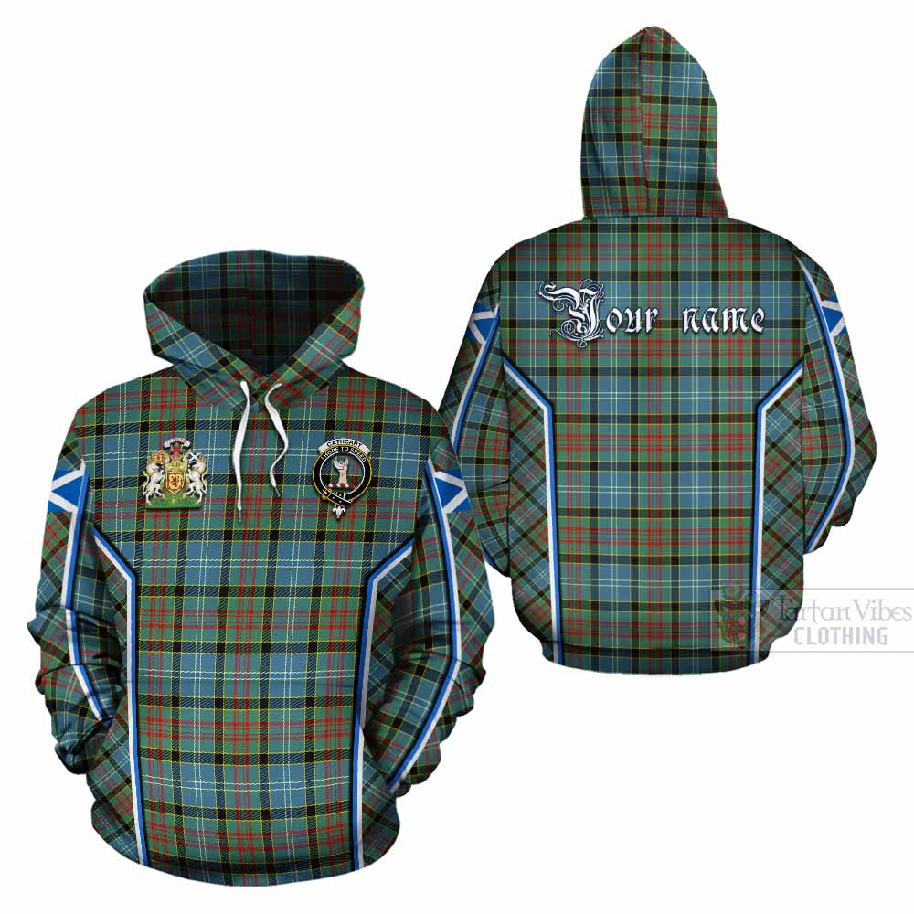Cathcart Tartan Crest Cotton Hoodie Scotland Coat of Arm Flag Style - Tartan Vibes Clothing