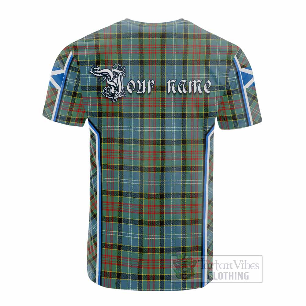 Cathcart Tartan Crest Cotton T-shirt Scotland Coat of Arm Flag Style - Tartan Vibes Clothing