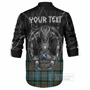 Cathcart Tartan Crest Ghillie Shirt Celtic Odin's Raven Legacy
