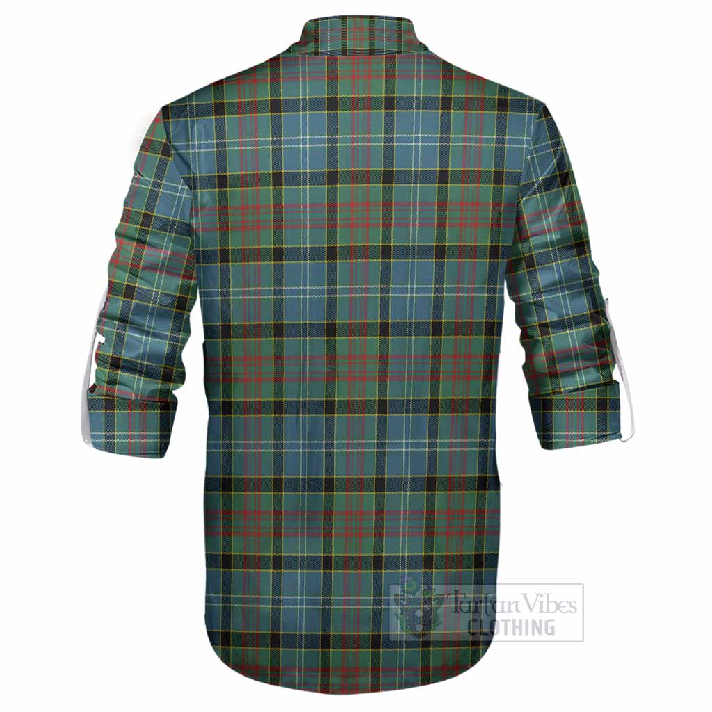Cathcart Tartan Crest Ghillie Shirt Ferocious Lion Style