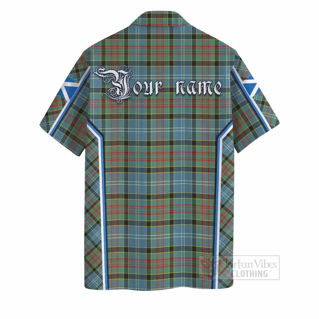 Cathcart Tartan Crest Hawaiian Shirt Scotland Coat of Arm Flag Style - Tartan Vibes Clothing