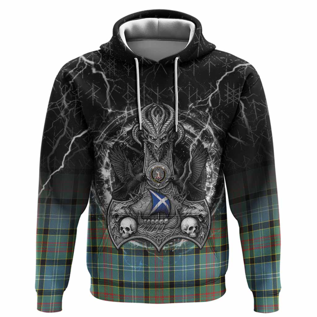 Cathcart Tartan Crest Hoodie Celtic Odin's Raven Legacy