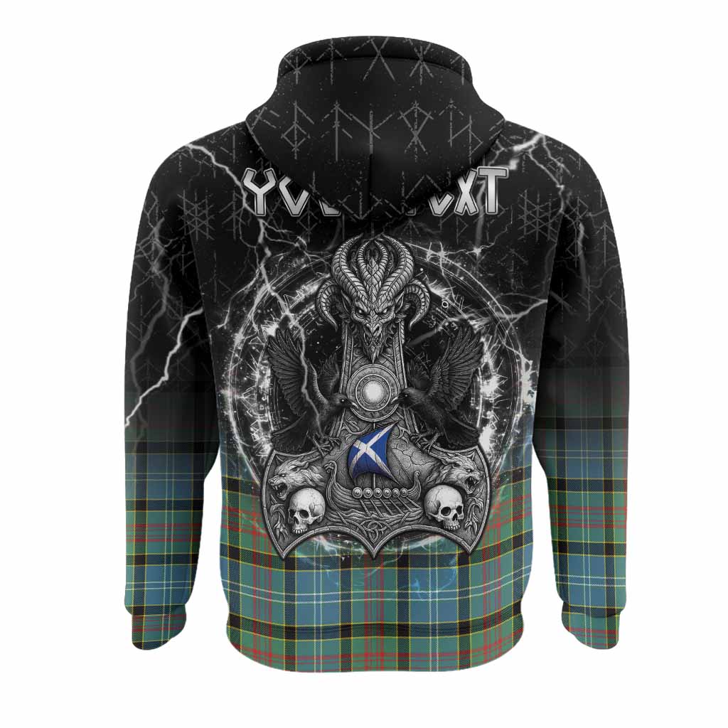 Cathcart Tartan Crest Hoodie Celtic Odin's Raven Legacy