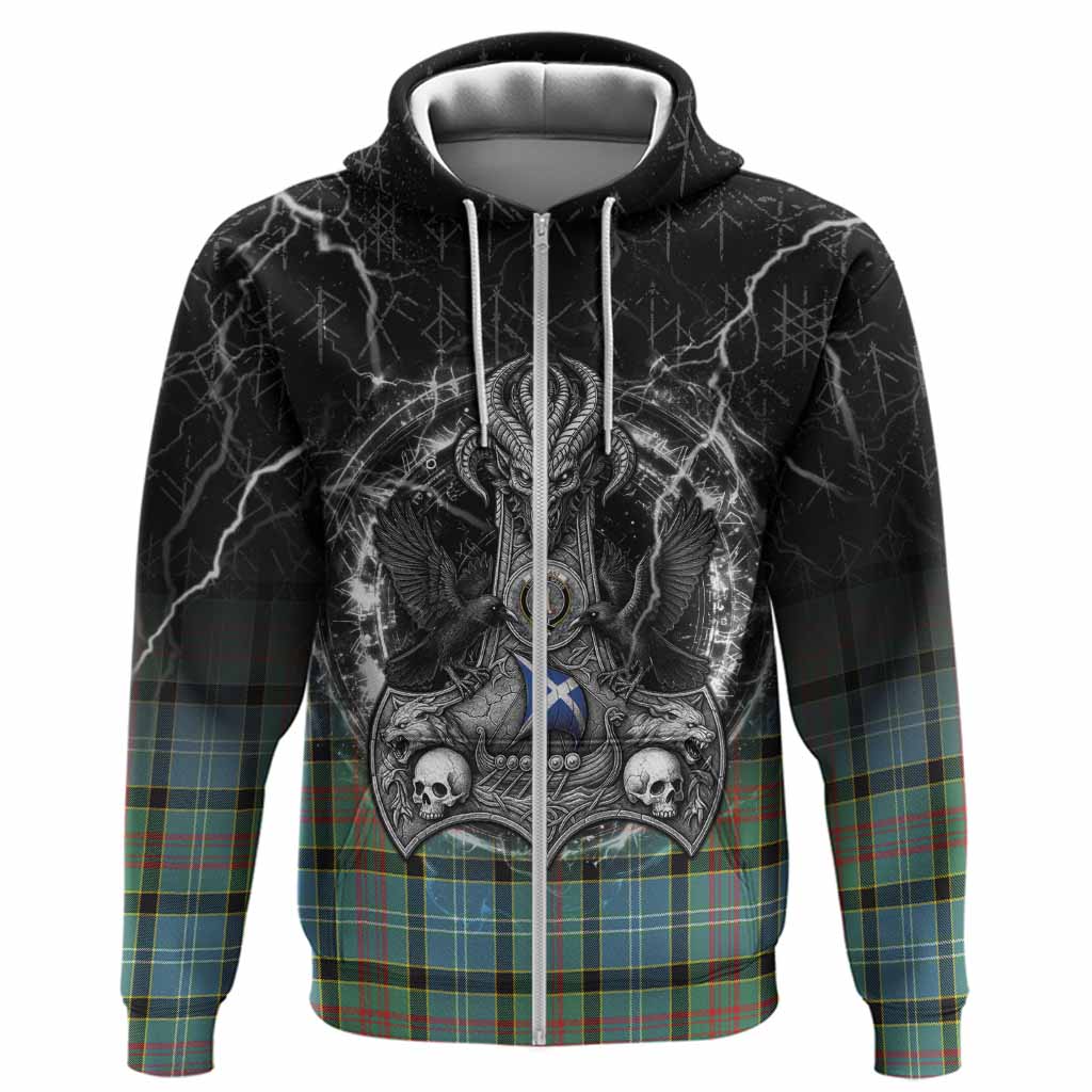 Cathcart Tartan Crest Hoodie Celtic Odin's Raven Legacy