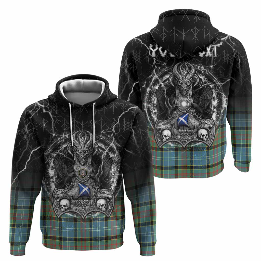 Cathcart Tartan Crest Hoodie Celtic Odin's Raven Legacy
