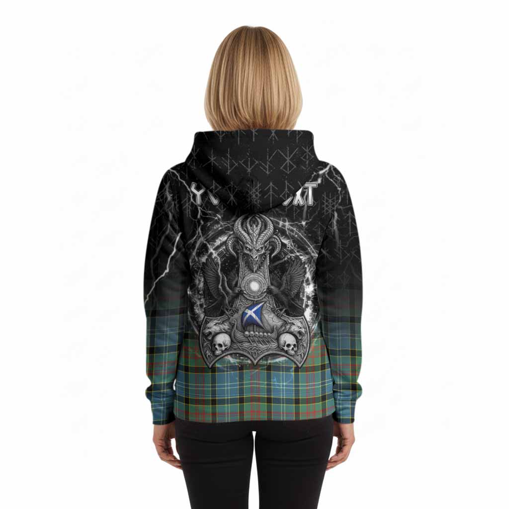 Cathcart Tartan Crest Hoodie Celtic Odin's Raven Legacy