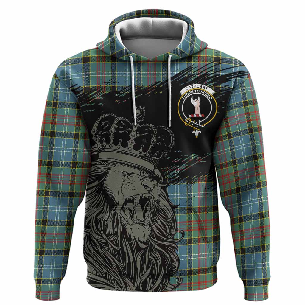Cathcart Tartan Crest Hoodie Crowned Lion Heritage Style