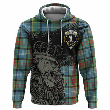 Cathcart Tartan Crest Hoodie Crowned Lion Heritage Style