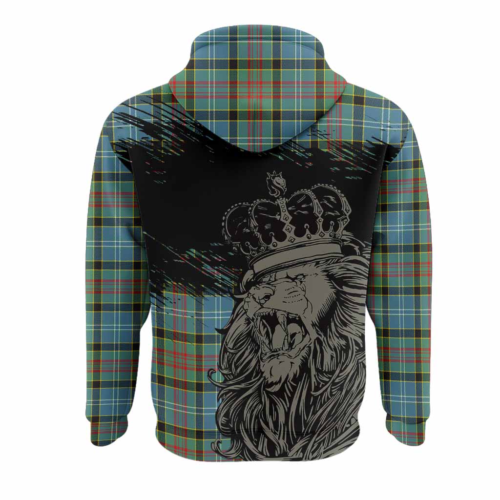 Cathcart Tartan Crest Hoodie Crowned Lion Heritage Style