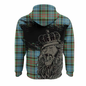 Cathcart Tartan Crest Hoodie Crowned Lion Heritage Style