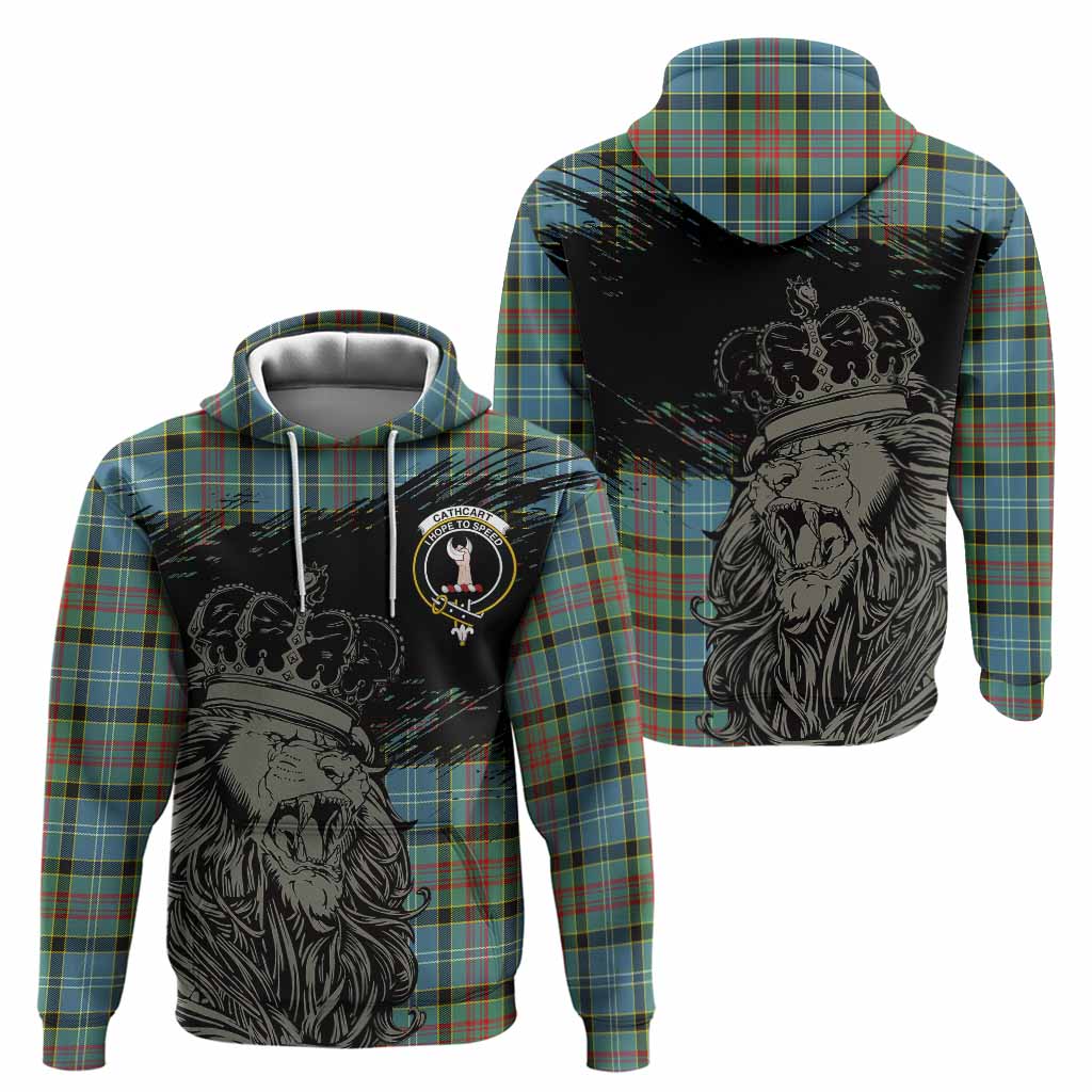 Cathcart Tartan Crest Hoodie Crowned Lion Heritage Style
