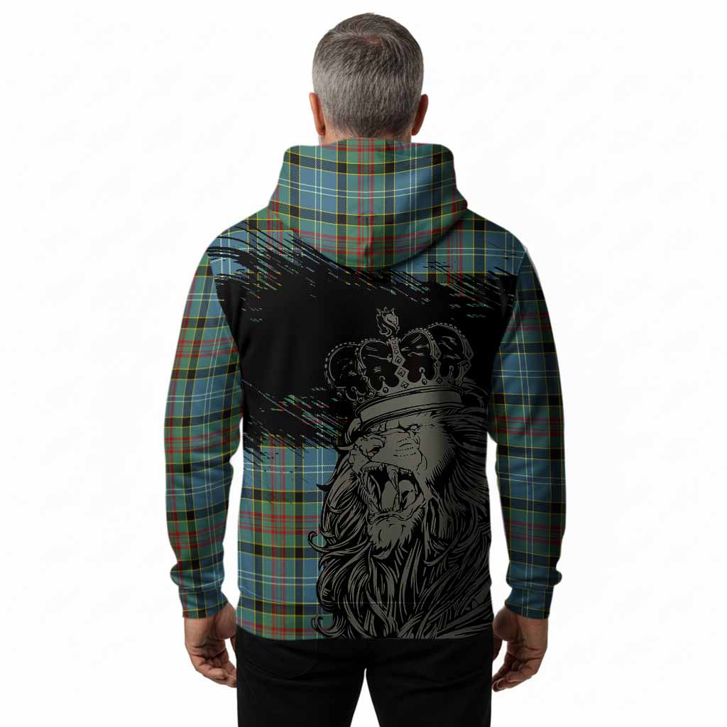 Cathcart Tartan Crest Hoodie Crowned Lion Heritage Style