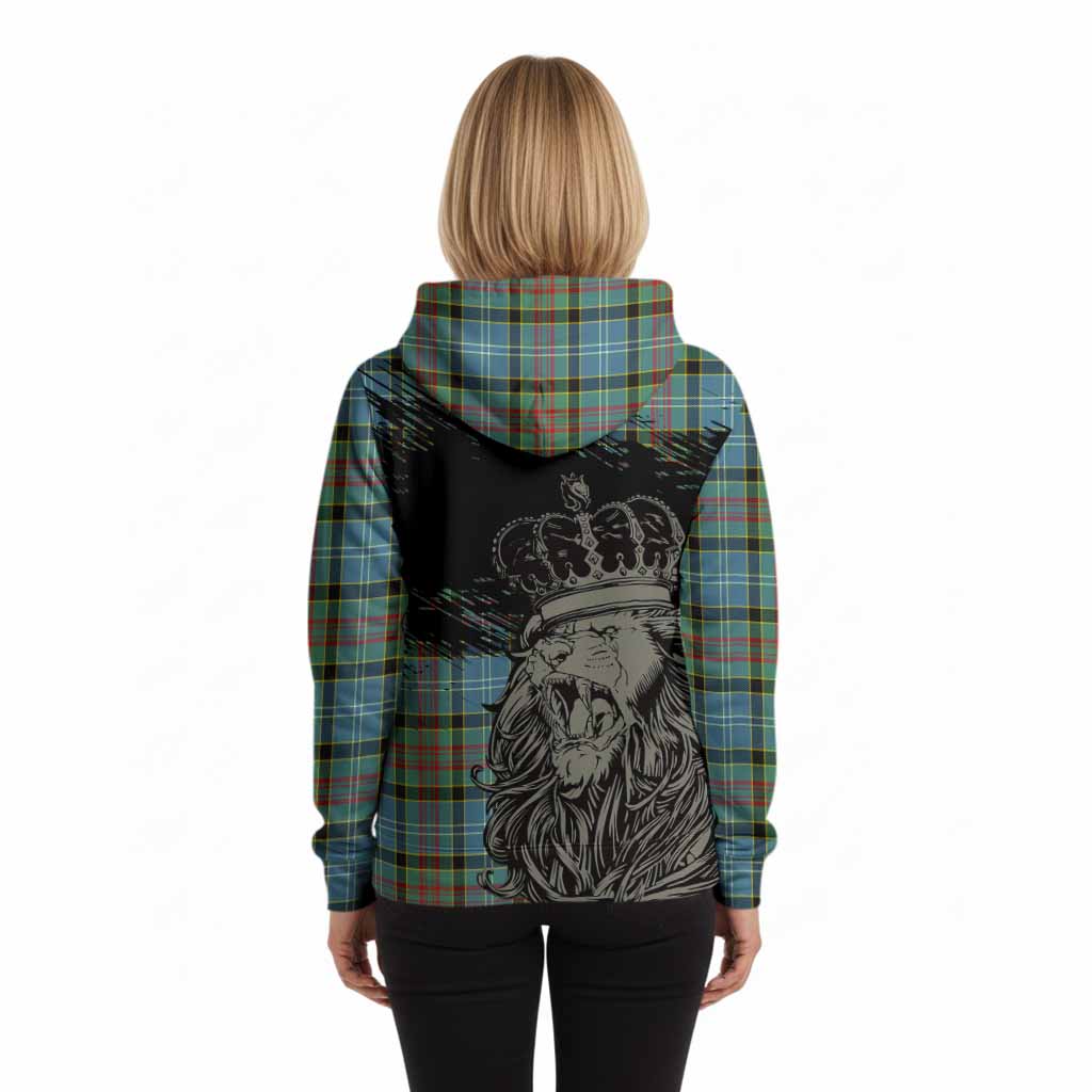 Cathcart Tartan Crest Hoodie Crowned Lion Heritage Style