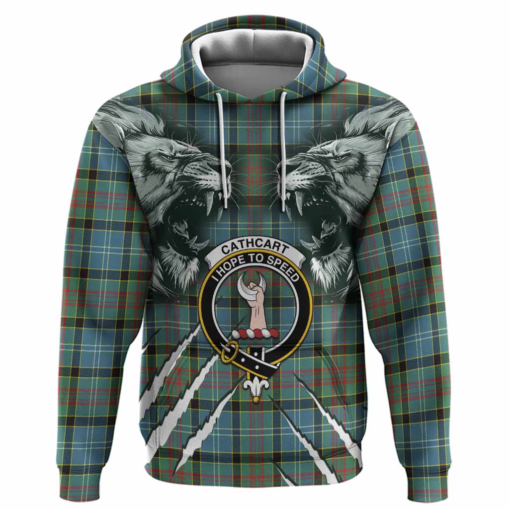 Cathcart Tartan Crest Hoodie Ferocious Lion Style