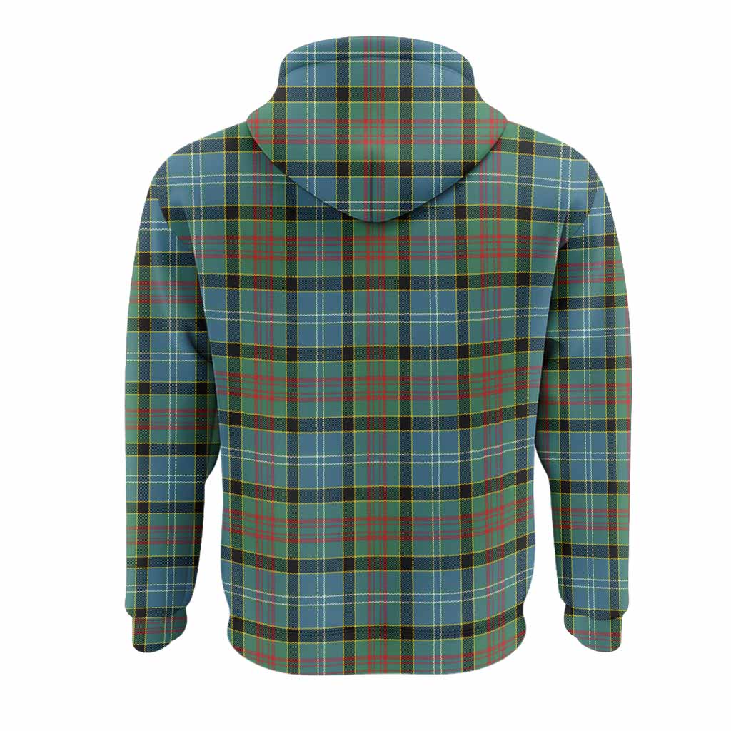 Cathcart Tartan Crest Hoodie Ferocious Lion Style
