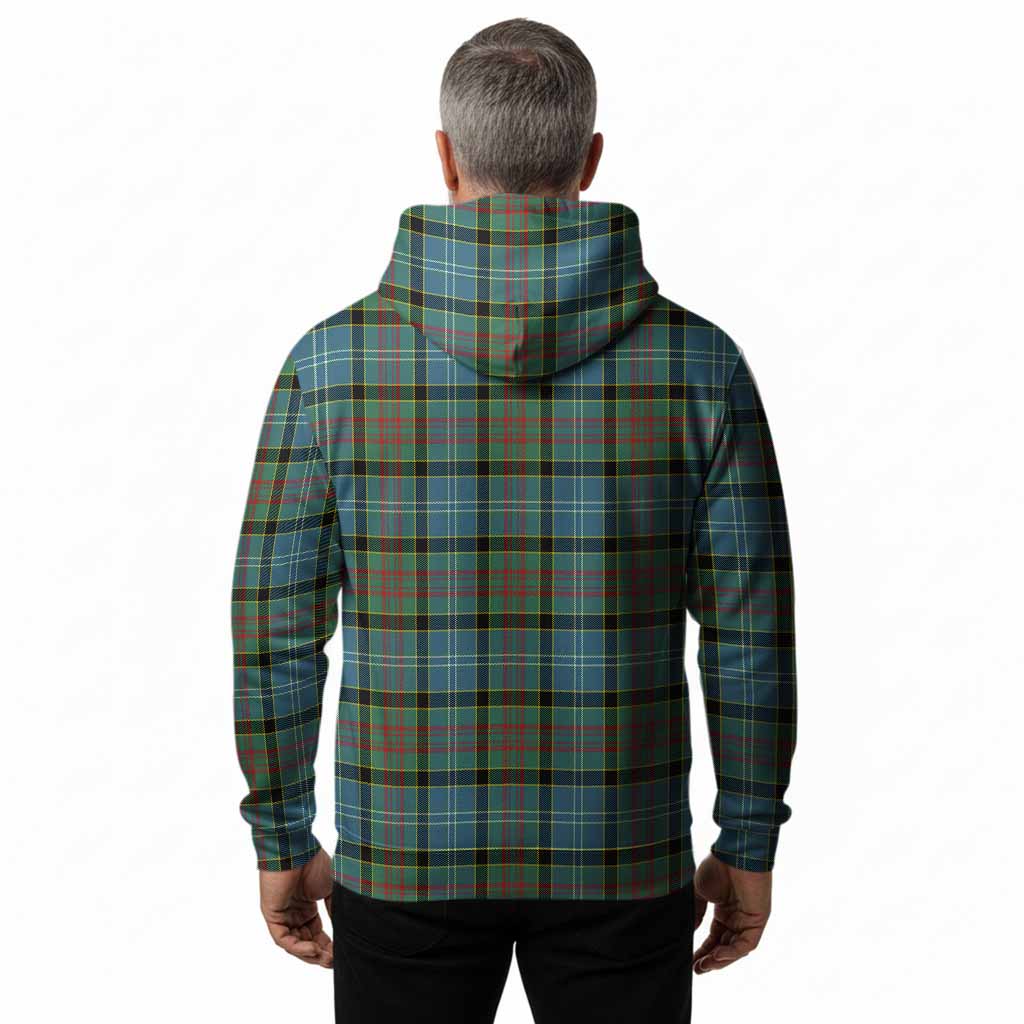 Cathcart Tartan Crest Hoodie Ferocious Lion Style