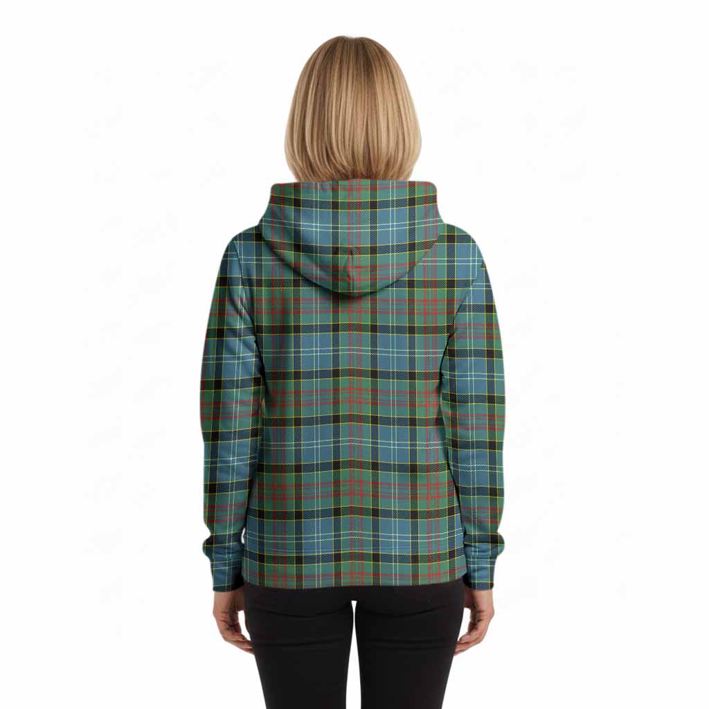 Cathcart Tartan Crest Hoodie Ferocious Lion Style