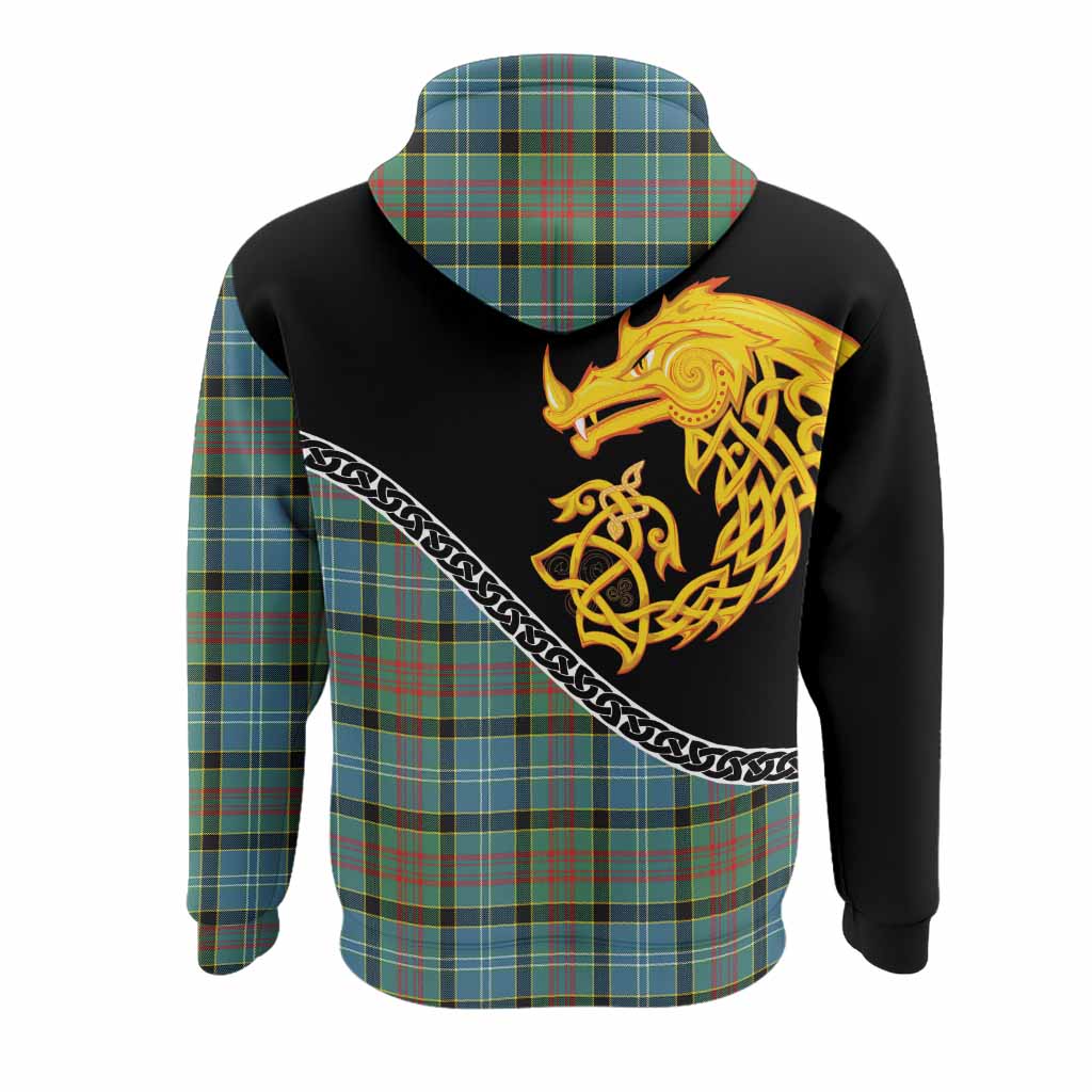 Cathcart Tartan Crest Hoodie Legendary Dragon Knot Half Style