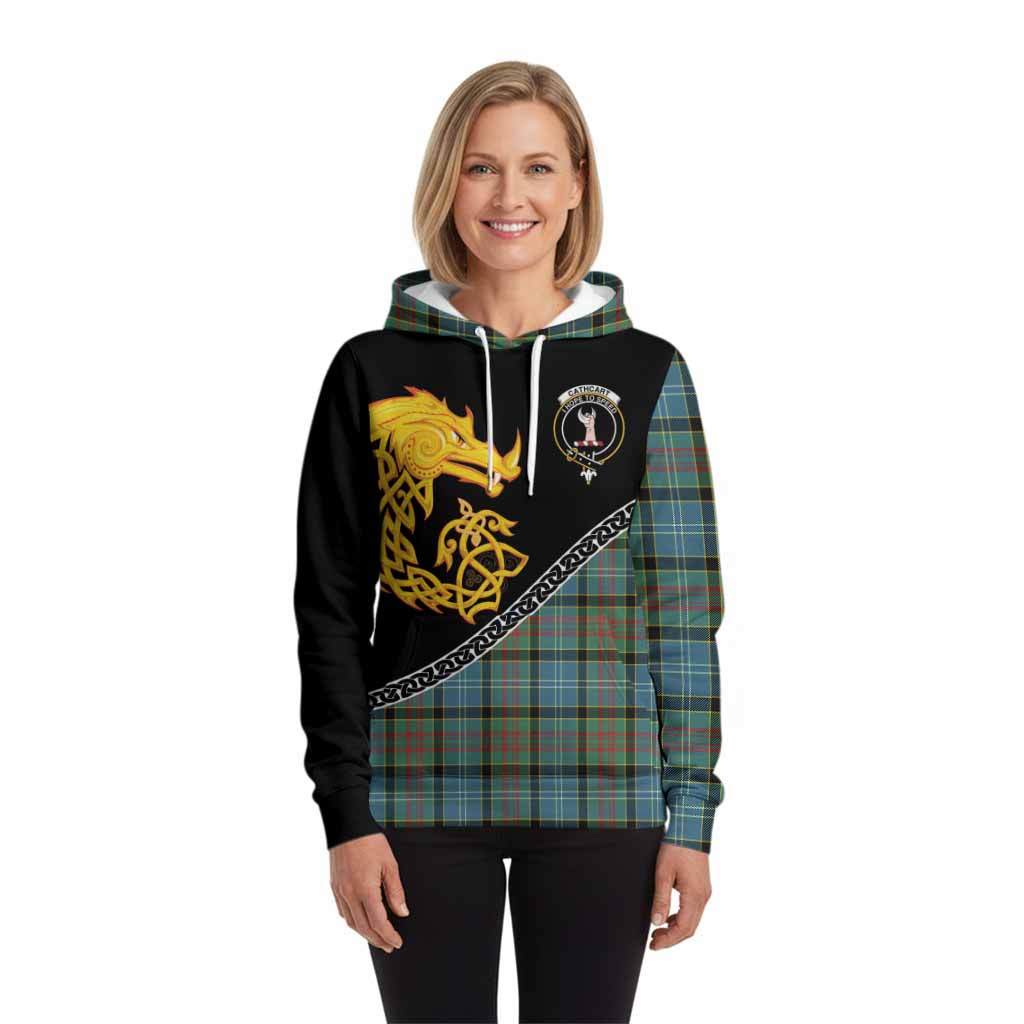 Cathcart Tartan Crest Hoodie Legendary Dragon Knot Half Style