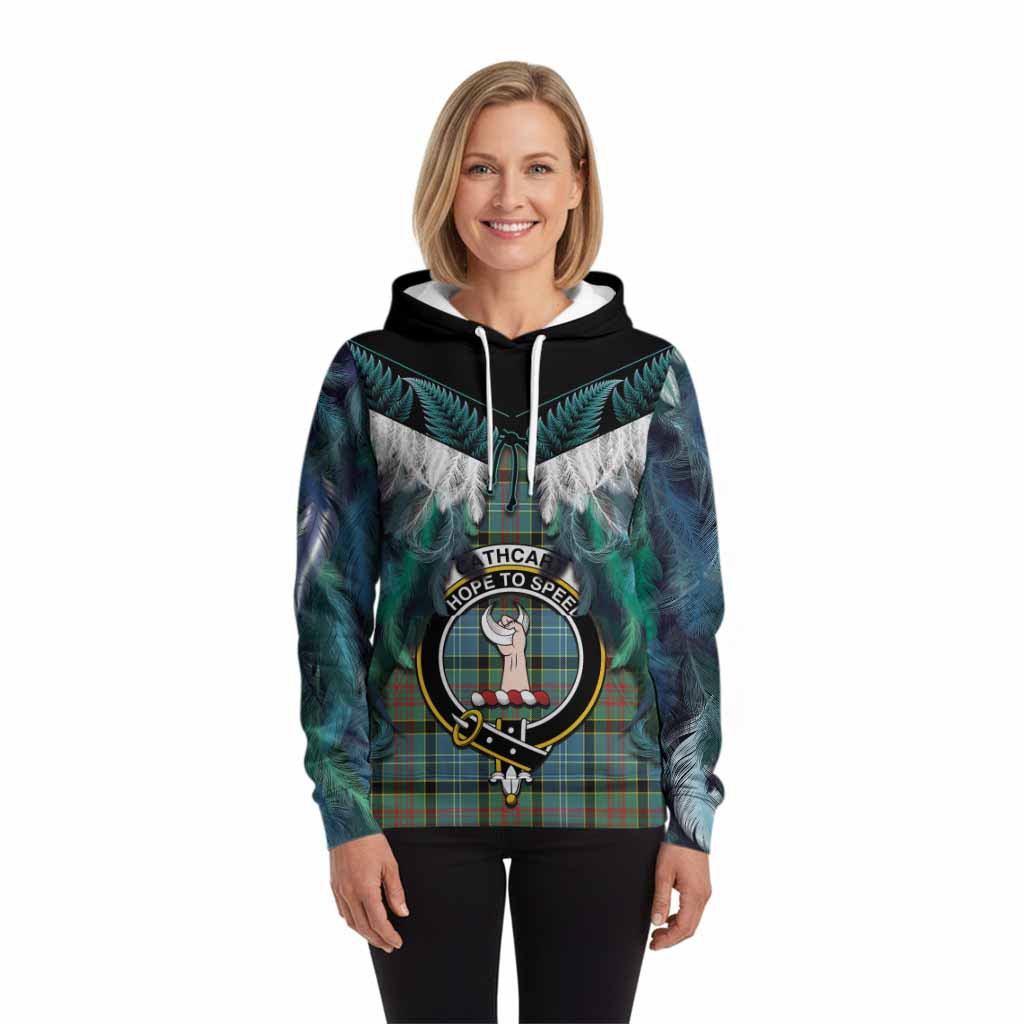 Cathcart Tartan Crest Hoodie New Zealand Maori Korowai Cloak