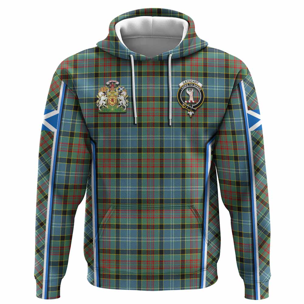 Cathcart Tartan Crest Hoodie Scotland Coat of Arm Flag Style - Tartan Vibes Clothing
