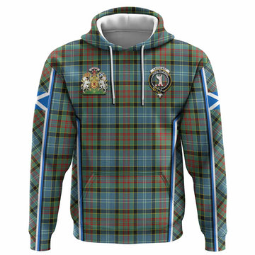 Cathcart Tartan Crest Hoodie Scotland Coat of Arm Flag Style - Tartan Vibes Clothing