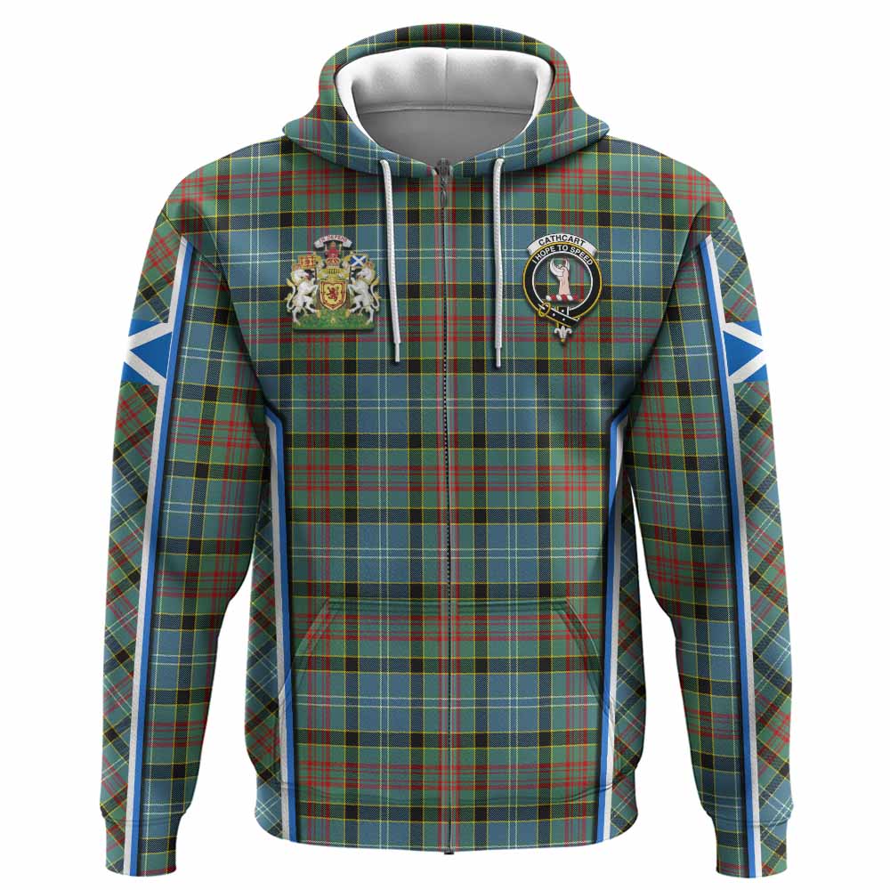 Cathcart Tartan Crest Hoodie Scotland Coat of Arm Flag Style - Tartan Vibes Clothing