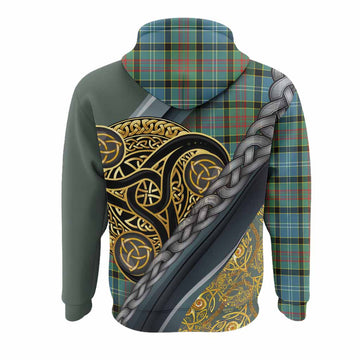 Cathcart Tartan Crest Hoodie Scottish Triskele Celtic