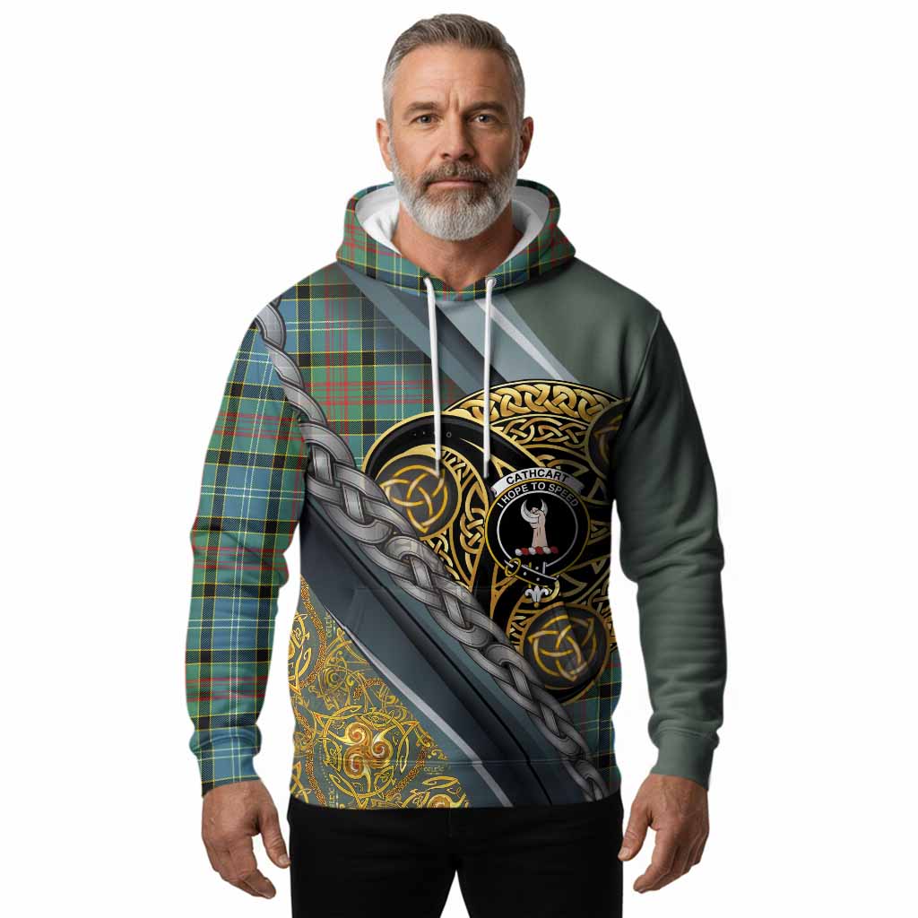 Cathcart Tartan Crest Hoodie Scottish Triskele Celtic