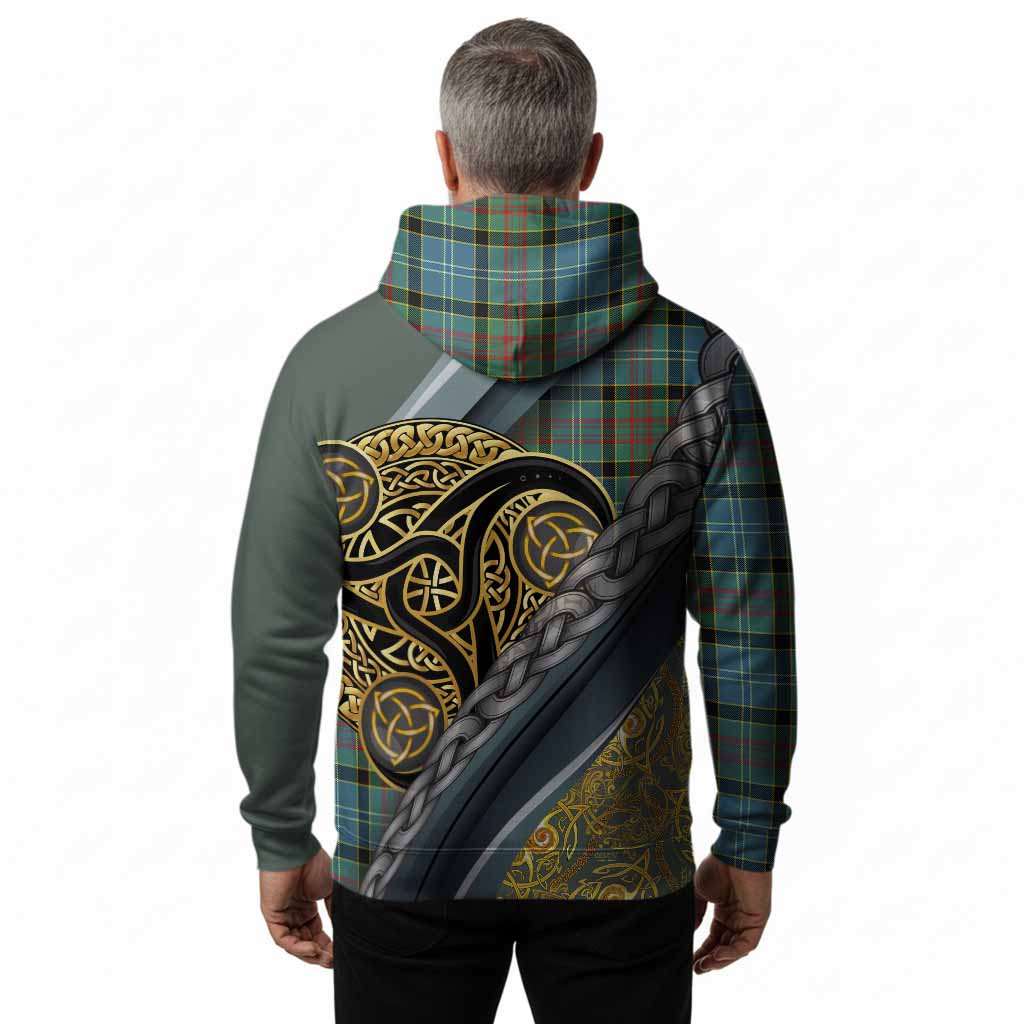 Cathcart Tartan Crest Hoodie Scottish Triskele Celtic