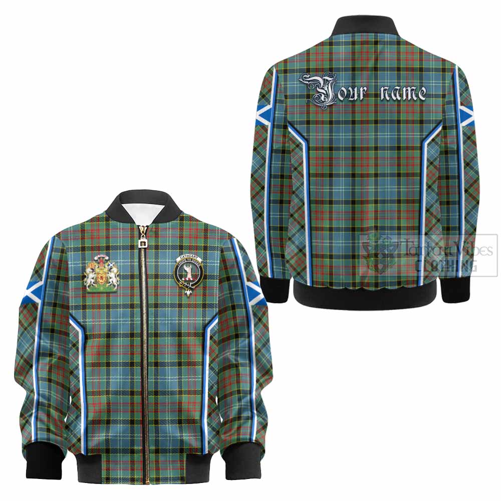Cathcart Tartan Crest Kid Bomber Jacket Scotland Coat of Arm Flag Style - Tartan Vibes Clothing