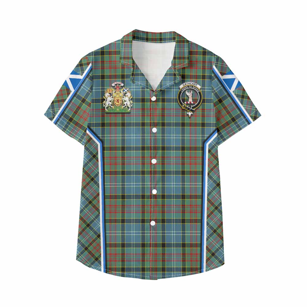 Cathcart Tartan Crest Kid Hawaiian Shirt Scotland Coat of Arm Flag Style - Tartan Vibes Clothing