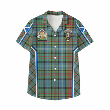 Cathcart Tartan Crest Kid Hawaiian Shirt Scotland Coat of Arm Flag Style - Tartan Vibes Clothing