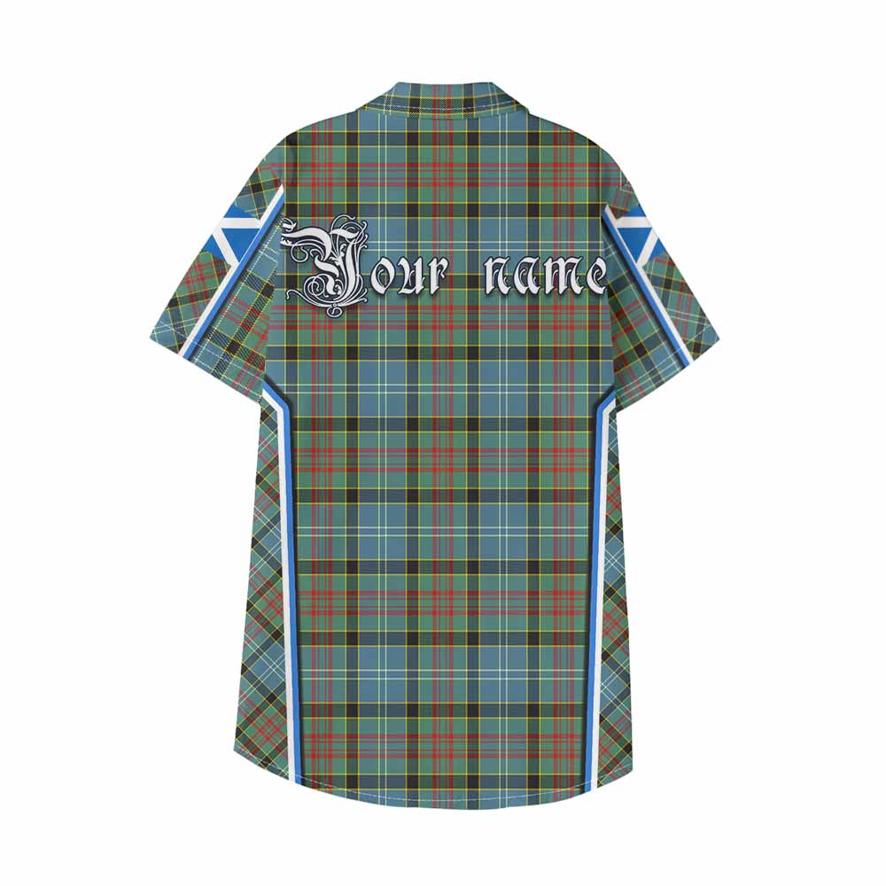 Cathcart Tartan Crest Kid Hawaiian Shirt Scotland Coat of Arm Flag Style - Tartan Vibes Clothing