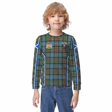Cathcart Tartan Crest Kid Knitted Sweatshirt Scotland Coat of Arm Flag Style - Tartan Vibes Clothing