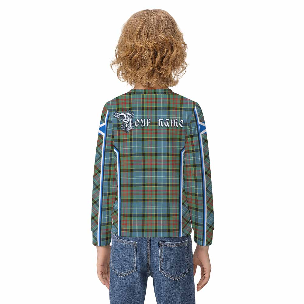 Cathcart Tartan Crest Kid Knitted Sweatshirt Scotland Coat of Arm Flag Style - Tartan Vibes Clothing