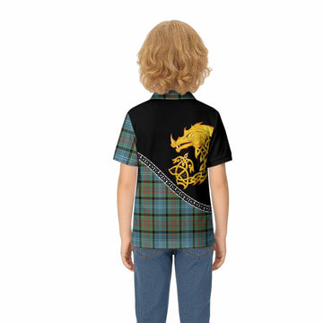 Cathcart Tartan Crest Kid Polo Shirt Legendary Dragon Knot Half Style