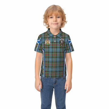Cathcart Tartan Crest Kid Polo Shirt Scotland Coat of Arm Flag Style - Tartan Vibes Clothing